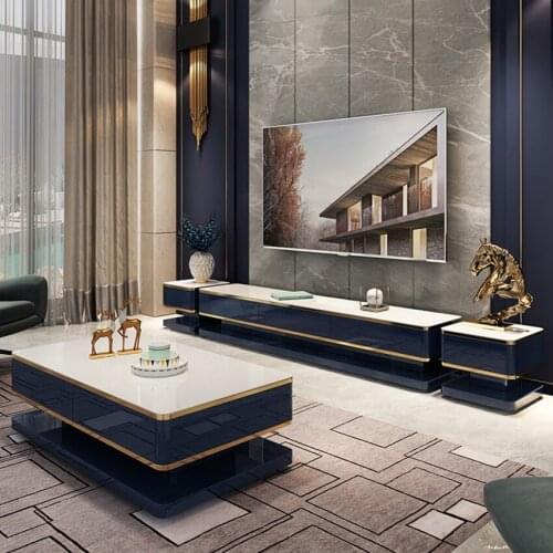 TV Cabinet Tea Table Packaged Combination Set Light Luxury Post-Modern Monitor TV Stand Coffee Table Desk Living Room Furniture