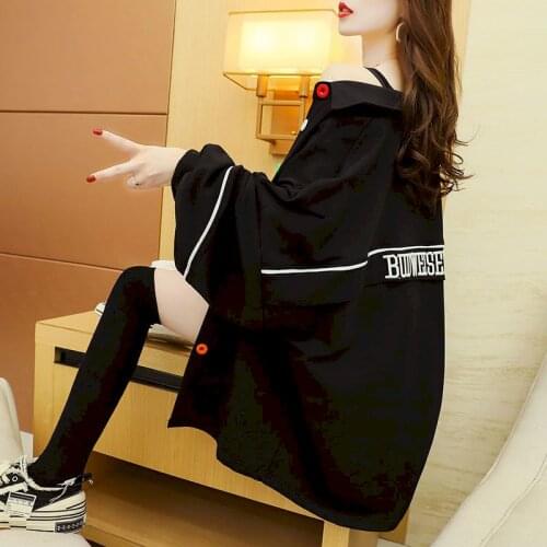 Spring/Winter 2021 Womens Fashion All-match Hoodies New Korean Style Loose Lazy Style Large Size Womens Top Oversized Jacket