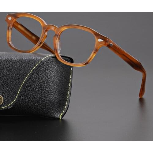 Vintage Acetate eyeglasses men Classic Retro round optical glasses frame Myopia reading prescription women eyewear