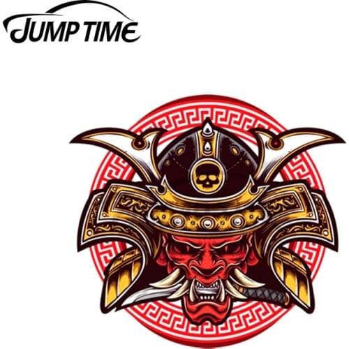 Jump Time 13 x 13cm For Badass Samurai Oni Warrior Demon Mask Car Stickers DIY Waterproof Graffiti Vinyl Material Decoration