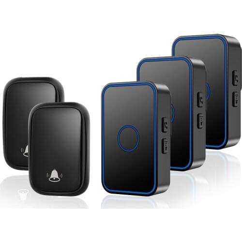 CACAZI Self powered Wireless Doorbell Waterproof No Battery Required 60 Chimes 0-110dB Smart Home Door Ring Bell US EU UK Plug