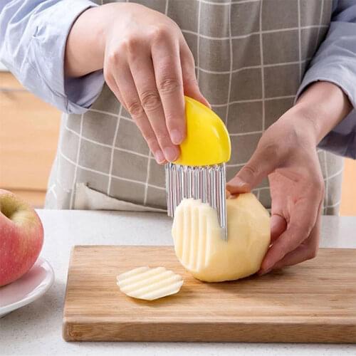 Wave Potato Onion Slicers Wrinkled French Fries Salad Corrugated Cutting Chopped Knife Vegetable Cutter Kitchen Accessories