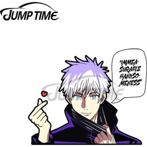 Jump Time 13 x 9cm For Gojo Satoru From Jujutsu Kaisen Oppa Car Sticker Motorcycle Decal Vinyl Car Wrap Occlusion Scratch Decor