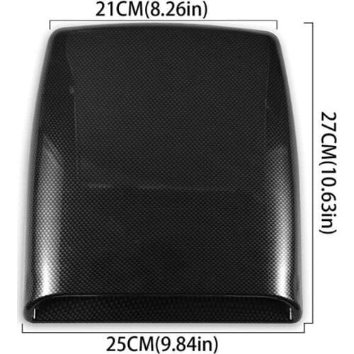 X7AE Car Bonnet Hood Scoop Air Flow Intake Vent Cover Decorative 27*25cm Air Flow Vent Cover White/ Black/Silver/Carbon Fiber