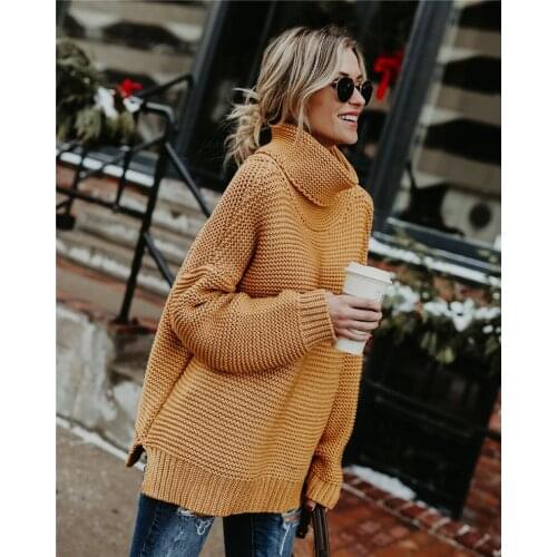 Women Sweaters And Pullovers Limited Woman Turtleneck Sweater Solid Color Knit Jumper Pull Over Womens Sweaters 2018 Winter