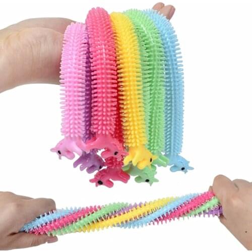 3pcs/set Worm Noodle Stretch String TPR Rope Anti Stress Toys String Fidget Autism Vent Toys Random Color