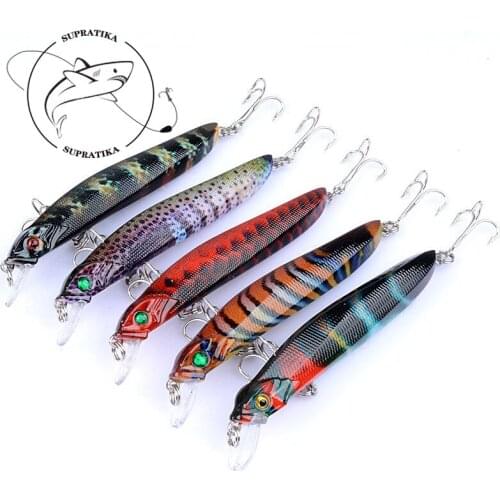 3D Eyes Anti-Corrosion Freshwater Fishing Lure Hard Bait Artificial Floating Minnow 7.2g/10cm Freshwater Plastic Fishing Bait