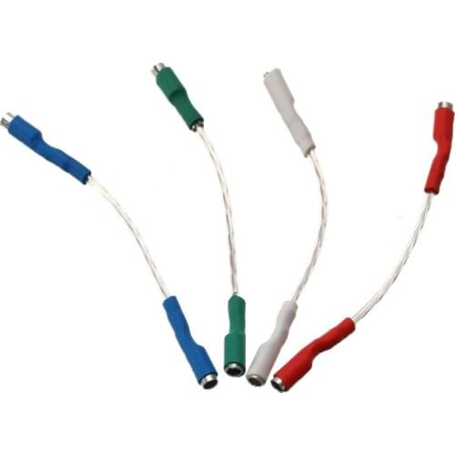 4Pcs 40mm 5N Turntable Phono Headshell Pure Sliver Leads Header Headshell Wire Cable Litz Universal For 1.2-1.3mm Pins