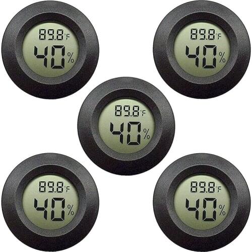 5-pack Hygrometer Thermometer Digital LCD Monitor Humidity Meter Gauge for Humidifiers Dehumidifiers Gre
