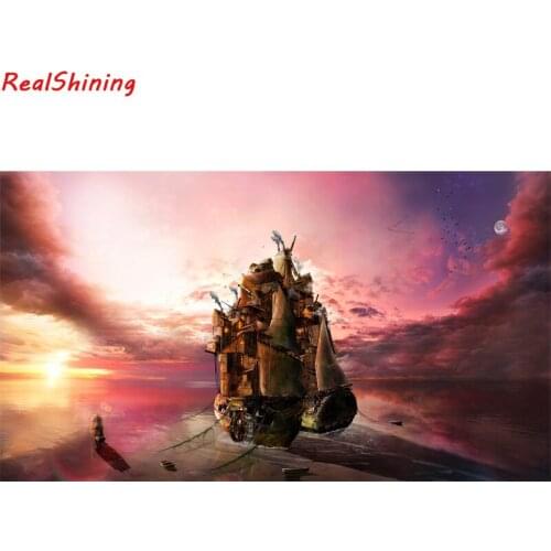 5D Diy Diamond Painting Cross Stitch full Square Diamond Embroidery Sea and sailboat picture for room Decor H1246