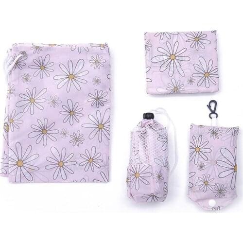 6SET / LOT Enlarge Shopping Bag Polyester Portable Bag Creative Folding Environmentally Printed Gift Bag Set