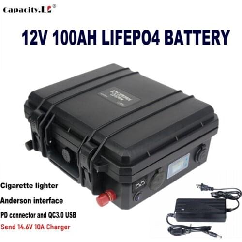 12V100ah lifepo4 battery pack Rechargeable Battery Lithium Iron Phosphate with BMS for RV Solar Energy Golf Cart TAX FREE