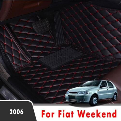 Car Floor Mats For Fiat Weekend 2006 Waterproof Leather Carpets Custom Auto Styling Foot Pads Car Accessories Interior Covers