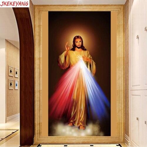 Large 5D DIY square/round Diamond painting Jesus Cross Stitch Diamond Embroidery Pattern Rhinestone J1487