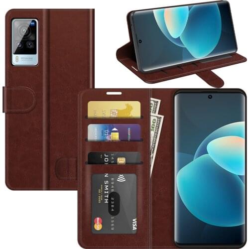 10pcs/lot 64 grain Wallet Leather Cover Phone Cases Case For VIVO X60 X50 X50e SE IQOO 5 V20 Pro Lite Y20 Y30 Y20S 5G