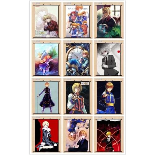 Coscase Anime Hunter x Hunter Characters Alluka Zoldyck & Kurapika & Leorio Decorative Pictures Home Decor Wall Scroll Poster