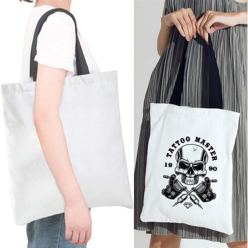 Eco Friendly Shopping Bag Skull Series Shoulder Bag Ladies Large-capacity Tote Shopper Bag Reusable Foldable Handbag Big Bag