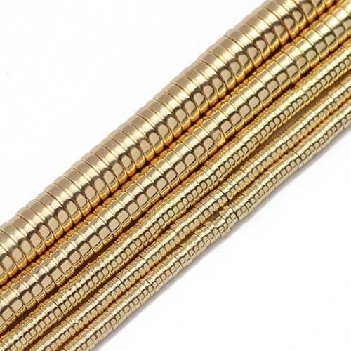 JHNBY KC Gold Flat Round COINS Hematite 3/4/6/8mm Natural Stone Spacers Loose Beads For Jewelry Making Diy Bracelets Accessories