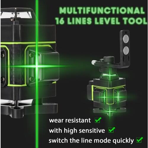 KKmoon Multifunctional LCD Display 16 Lines Laser Level Tool Vertical Horizontal Line 3° Self-leveling with Laserline with Stand