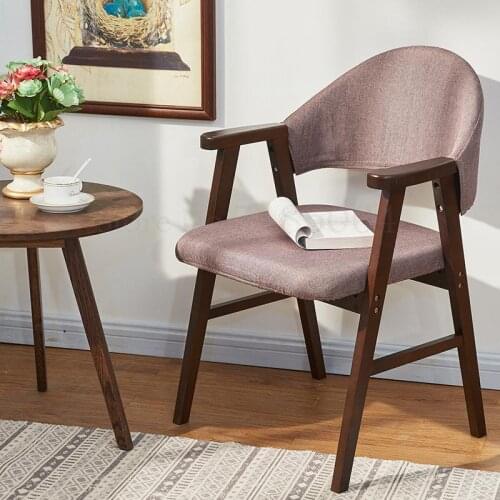 Solid Wood Chair Home Dining Chair Office Computer Chair Leisure Back Desk Chair Nordic Minimalist Living Room Chair
