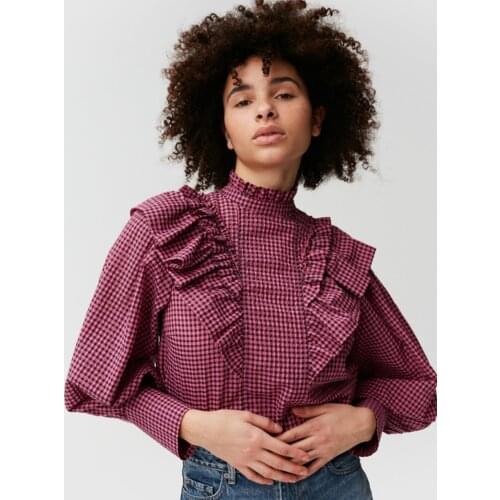 Блузки в клетку La melancolie China At AliExpress