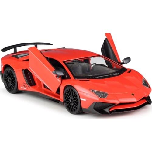 Bburago Diecast 1:24 Aventador LP750-4 SV Racing Cars Static Simulation Red Alloy Model Car Adult Collection Toys for Children