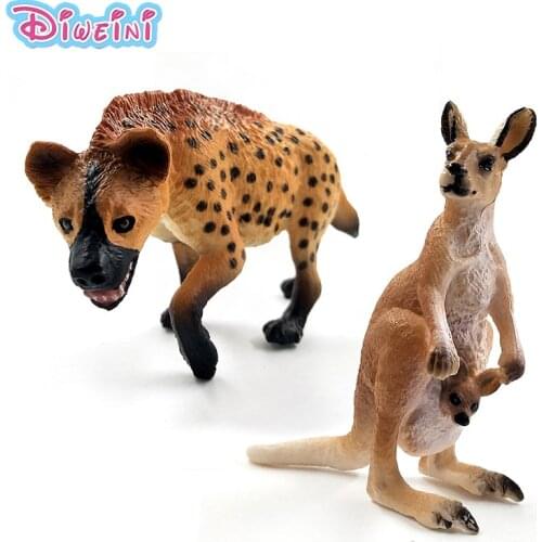 Simulation Cute Kangaroo Wild Dog Artificial animal model Action figure plastic Decoration educational toy figurine Gift For Kid