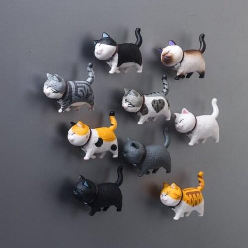 Mini Cat Fridge Magnet Magnet Fridge Stickers 9pcs Magnet Magnetic Cartoon Cute Cats Decoration Stickers For Kids Gifts LD426