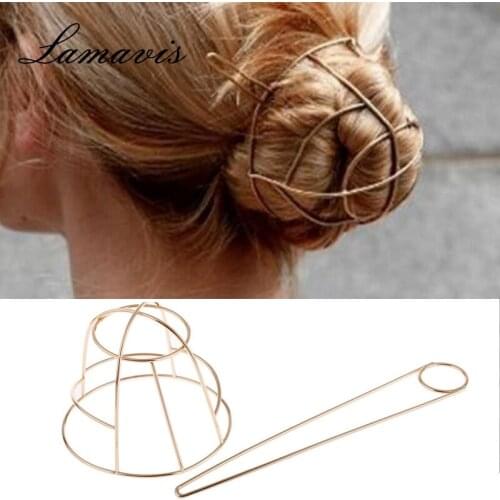 Fashion New Metal Bowl Shape Hollow Hairpin Irregular WomenS Ball Hair Accessories Hairpin Elegant Retro Hair Accessories