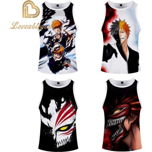 BLEACH 3d Printed Gym Tank Top Men and Women Fashion Fitness Sleeveless Shirt Anime Singlet Bodybuilding Tank Tops Summer Vest