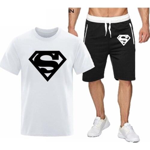 2021 Summer Fashion Leisure brand Mens Set Tracksuit Sportswear Track Suits Male Sweatsuit Short Sleeves T shirt 2 piece sets