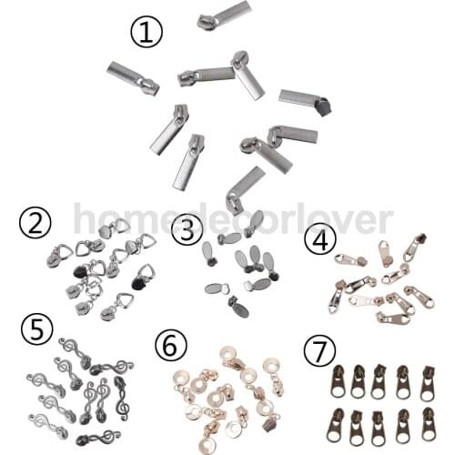 10pcs Fashion Multi Metal Zip Puller/Zipper Pull Sliders Head Zipper Repair Kit Parts