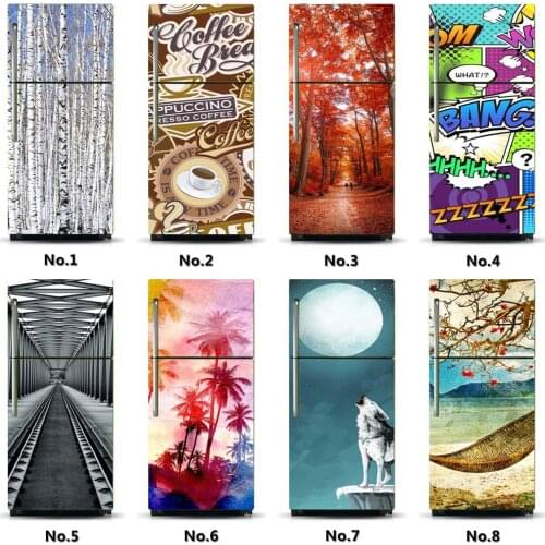 Wholesales Fridge Sticker Fridge Cover Refrigerator Cover Door Sticker Home Decor Wallpaper kitchen Accessories Wall Sticker