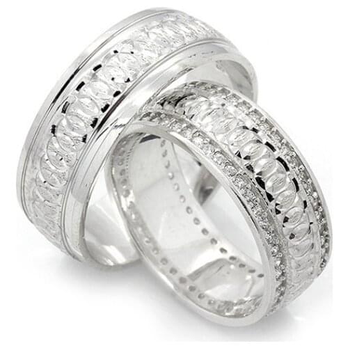 Couple Wedding Ring Sterling Silver 925 Woman And Man Luxury Jewelry Bands Fashion Engagement Anniversary Ancient Greek Model