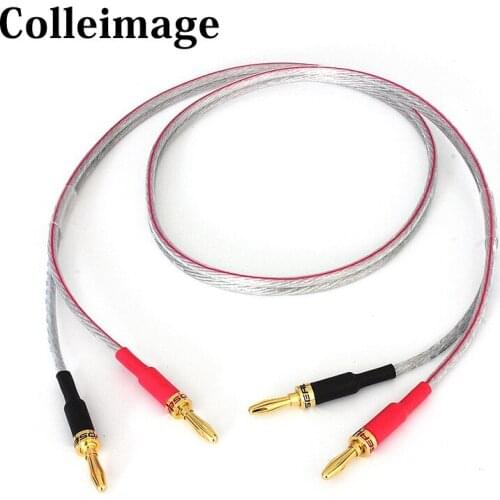One Pair 4N oxygen-free copper audio speaker cable HI-FI high-end amplifier speaker cable Banana head cable