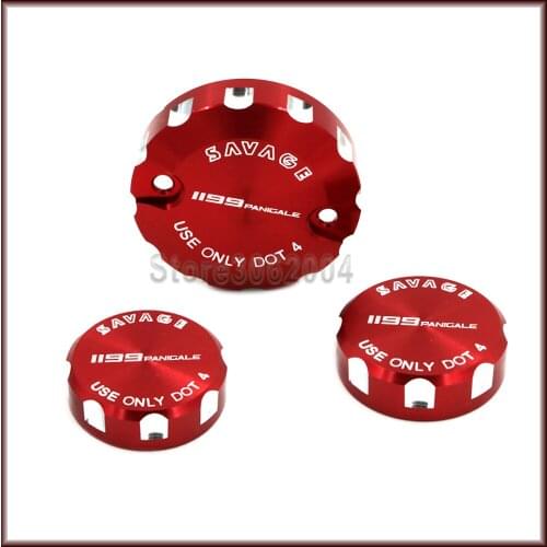 For DUCATI 1199 Panigale 1199Panigale 2012 - 2014 2013 Motorcycle Front Brake Clutch & Rear Brake Fluid Reservoir Cover Cap CNC