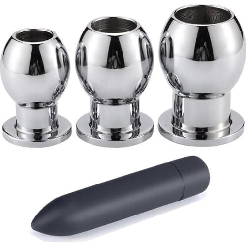 Hollow Anal Plug Stainless Steel Sex Anal Toys Butt Plug Beads Prostate Vibrator Vaginal Peeping SM Sex Toys Man Woman Couples