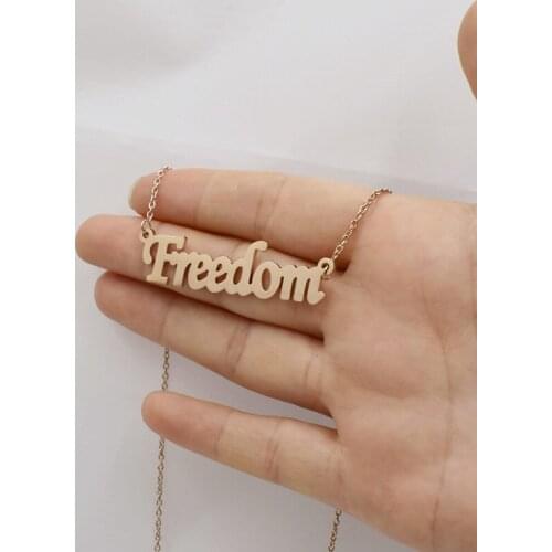 Popular in Europe and America, Freedom necklace simple creative letter pendant lucky couple gift