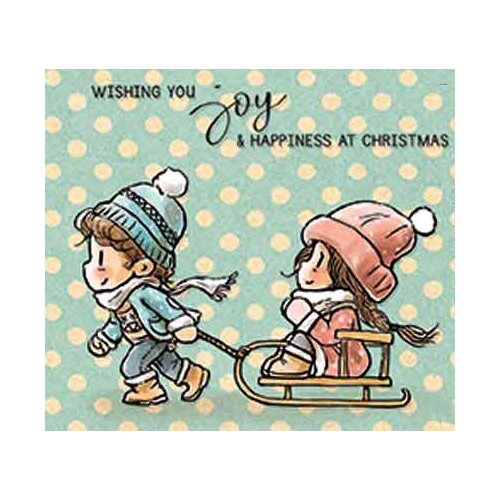 Sledding Transparent Silicone Rubber Stamp And Metal Die Sheet Cling Scrapbooking DIY Cute Pattern Photo Album