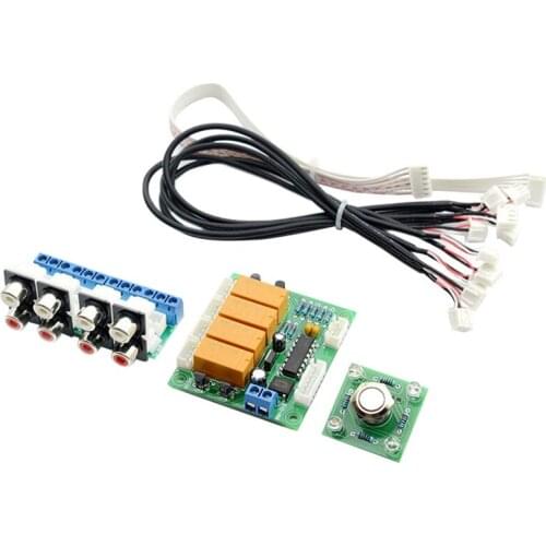 Relay 4-Way Audio Input Signal Selector Switching Rca Audio Input Selection Board Of Button Switch for Amplifiers