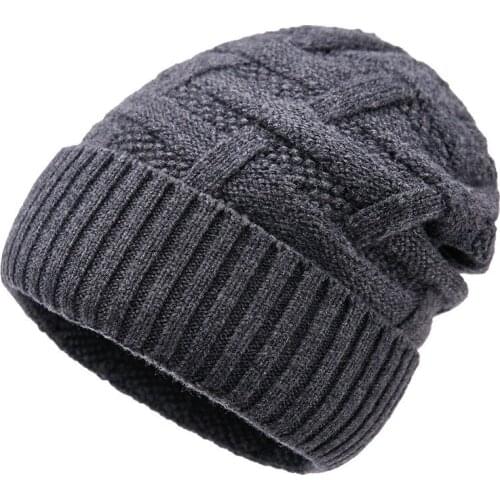 Hat Men Beanie Winter Wool Knit Brim Autumn Warm Skiing Accessory For Teenagers Outdoor