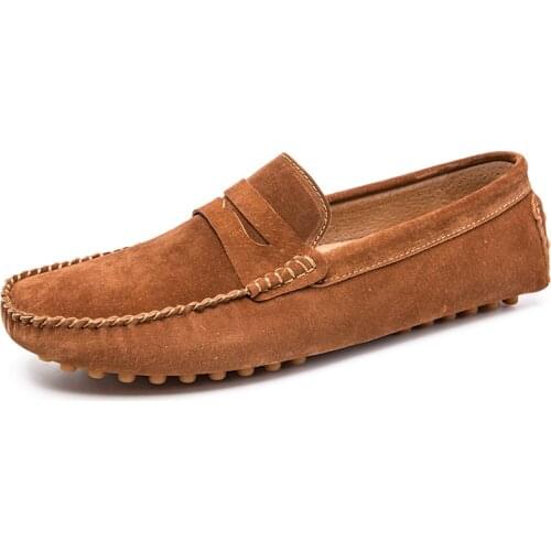 Italian Casual Shoes Men New Genuine Leather Retro Loafers Men Moccasins Fashion Boat Shoes Man Non-Slip Handmade Footwear Flats