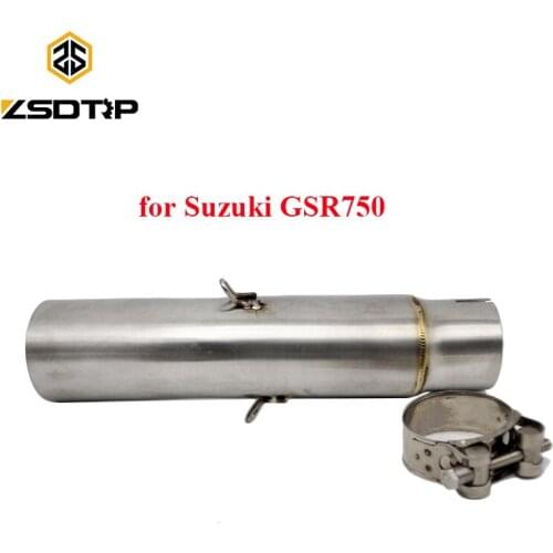 ZSDTRP Stainless Steel Motorcycle Exhaust Link Pipe for Suzuki GSR 750 Motorbike Exhaust Pipes Connect Pipe Middle Pipe