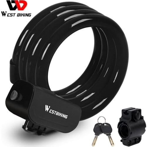 West biking lock with key security bike accessories chain scooter Motorcycle Bicycle theft deterrent goods anti-theft is great