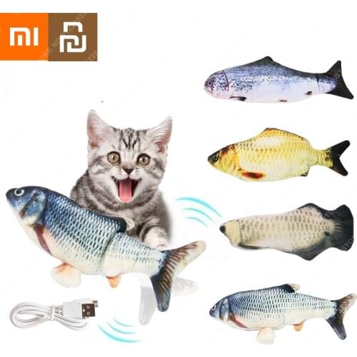 Xiaomi Pet Electronic Fish Shape Cats Toy Electric USB Charging Simulation Soft Fish Toys Funny Cats Chewing Playing Supplies mi