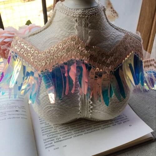 8cm width Sequined skirt decorative lace accessories DIY performance clothing childrens dress jewelry home curtain material