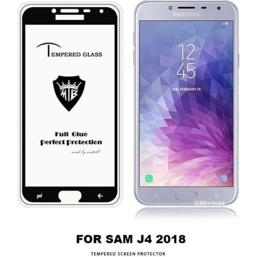 Full Cover Full AB Glue Tempered Glass Screen Protector Film for Samsung Galaxy J4 2018 J400 SM-J400F J400G 5.5"Anti fingerprint
