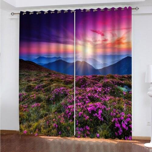 3D Curtain Custom Beautiful Mountain Scenery Curtain For Living Room Bedroom Curtain Blackout Window Curtain 3D