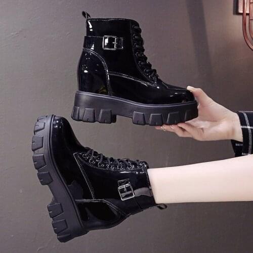 Punk Style Platform 2020 new British style Women Ankle Boots Womens Motorcycle Boot Fashion Ladies Chunky Shoes size 34-39 hot