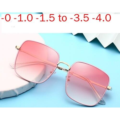 Finished Myopia Pink Blue Sunglasses For Female Fashion Photochromic Myopia Sun Glasses Women Men -1.0 -1.5 -2.0 -2.5 -3.0 NX